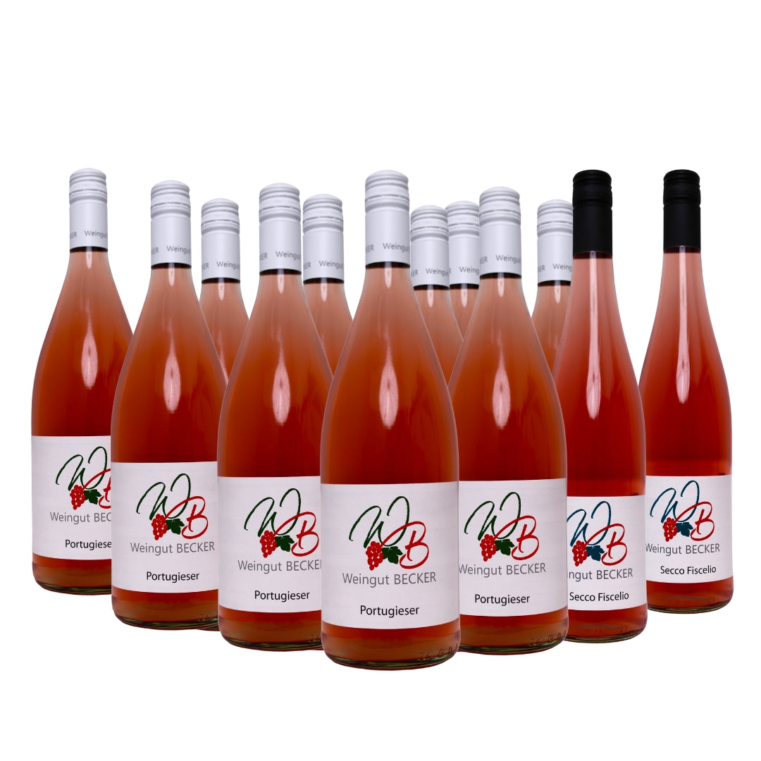 Rosa Flowerpower Weinpaket